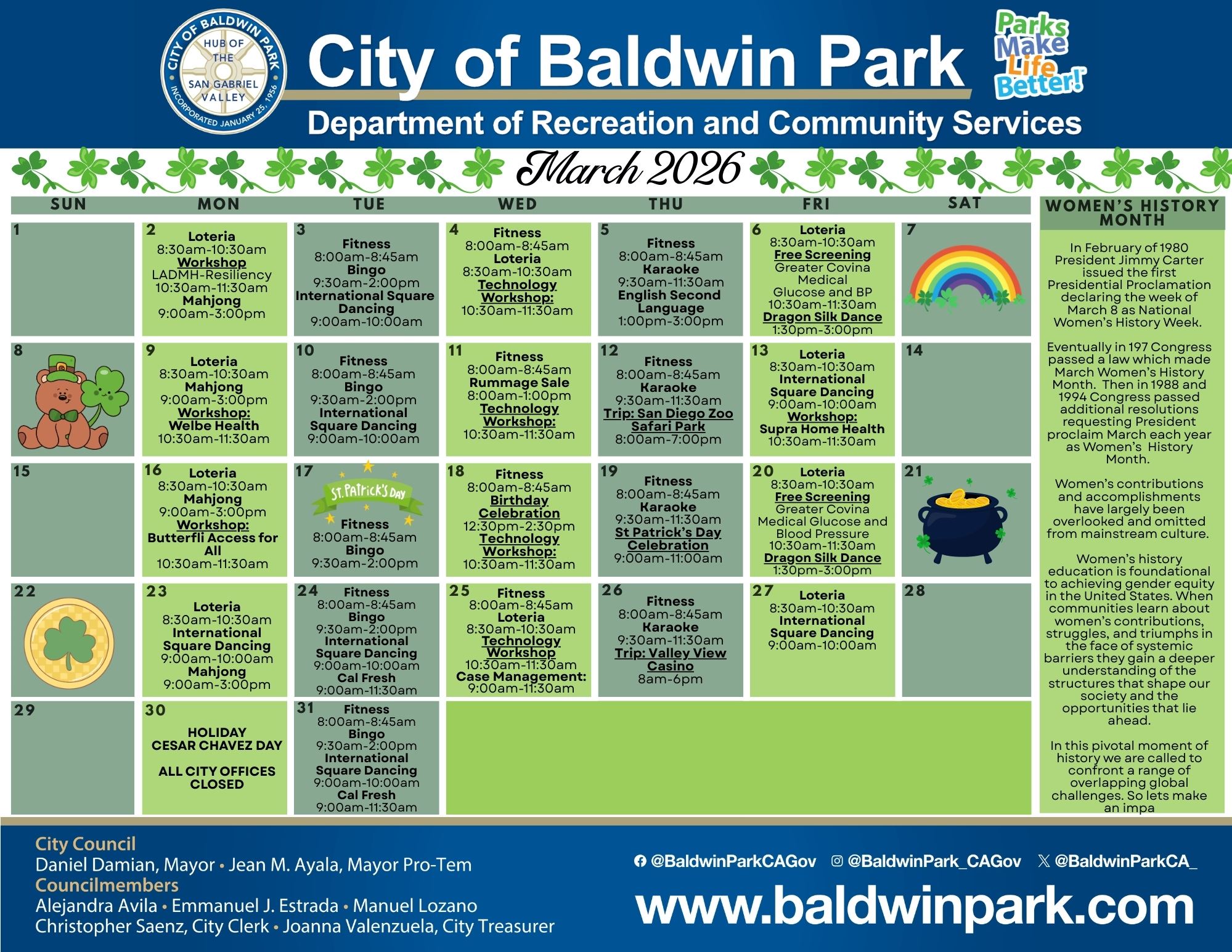 Senior Center Calendar - March 2026